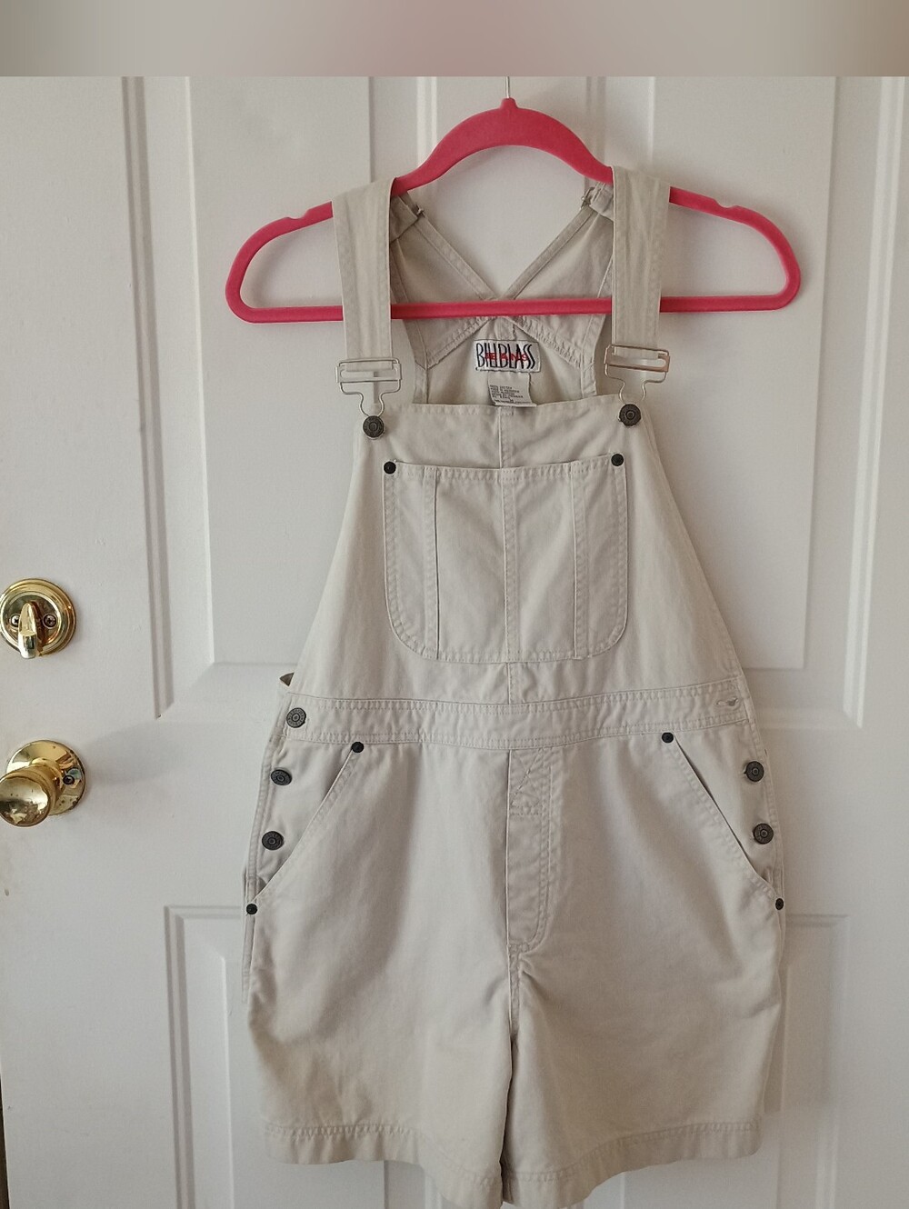 Vintage Cotton Short Overalls with Front Pocket